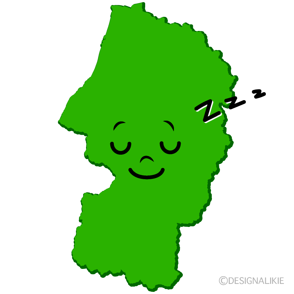 かわいい寝る山形県イラスト