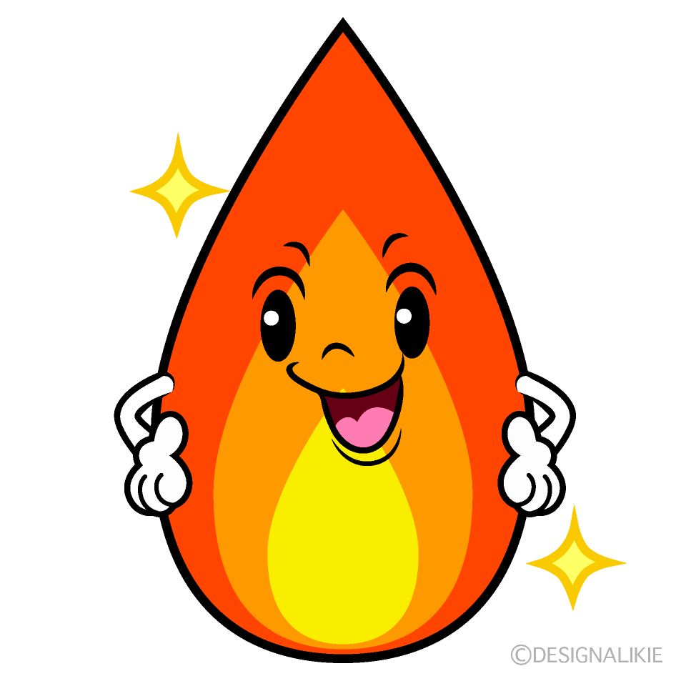 かわいい自信満々な火イラスト