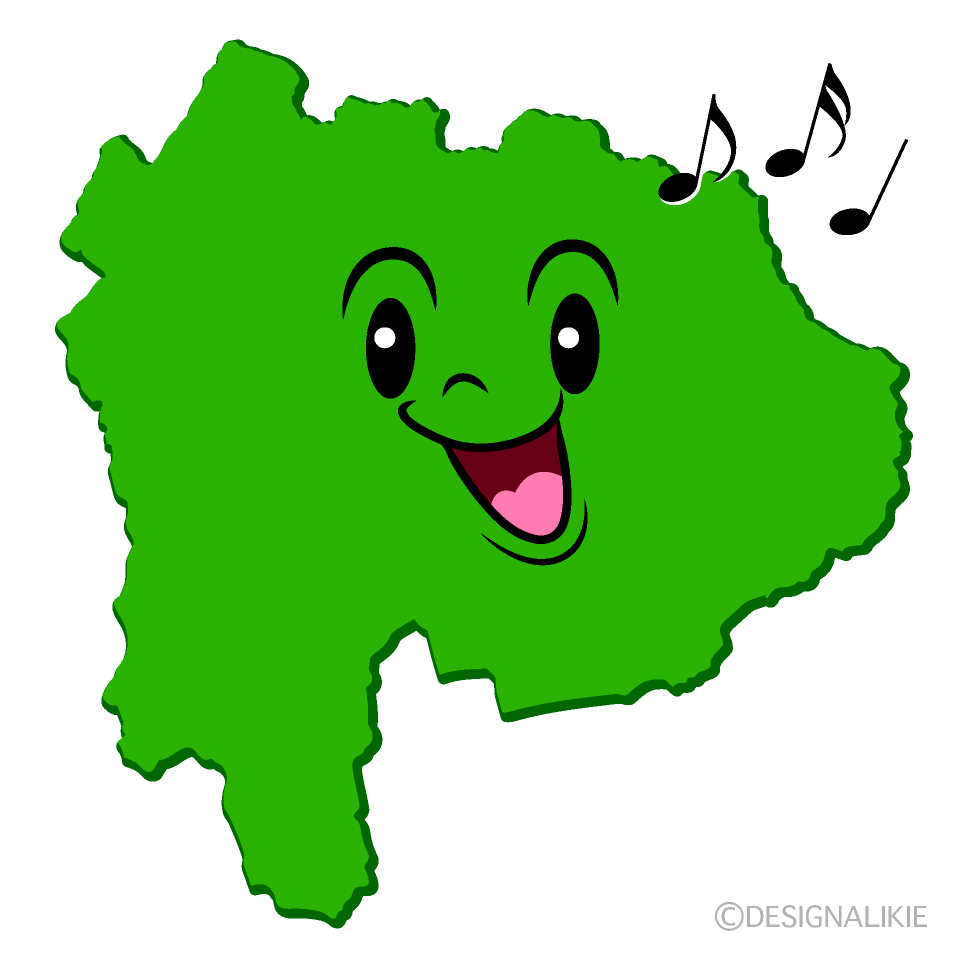 かわいい歌う山梨県イラスト