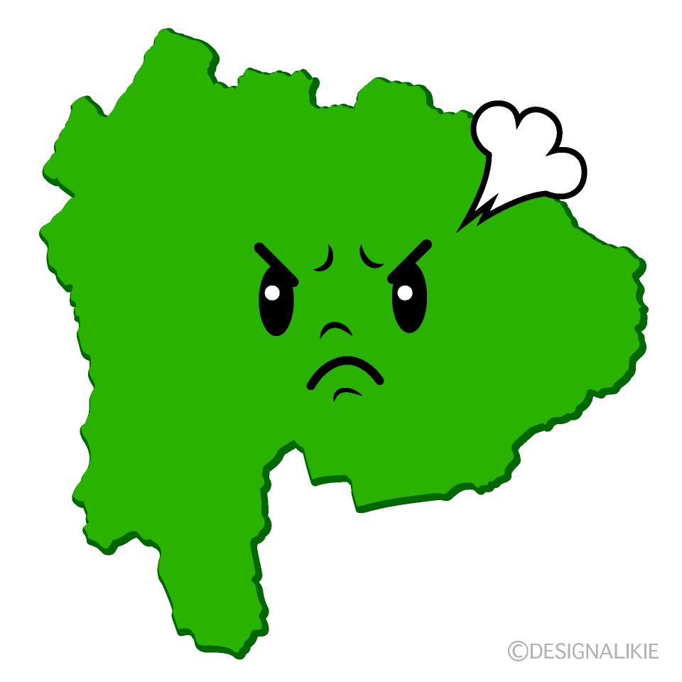 かわいい怒る山梨県イラスト