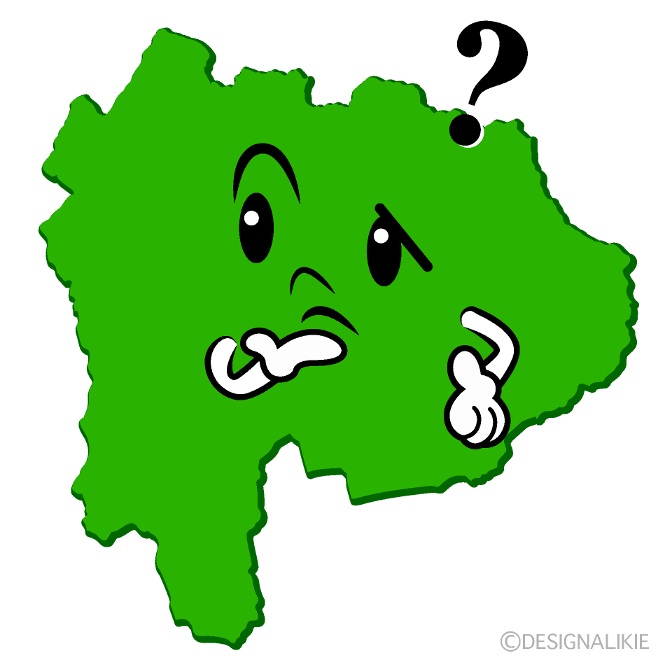 かわいい考える山梨県イラスト