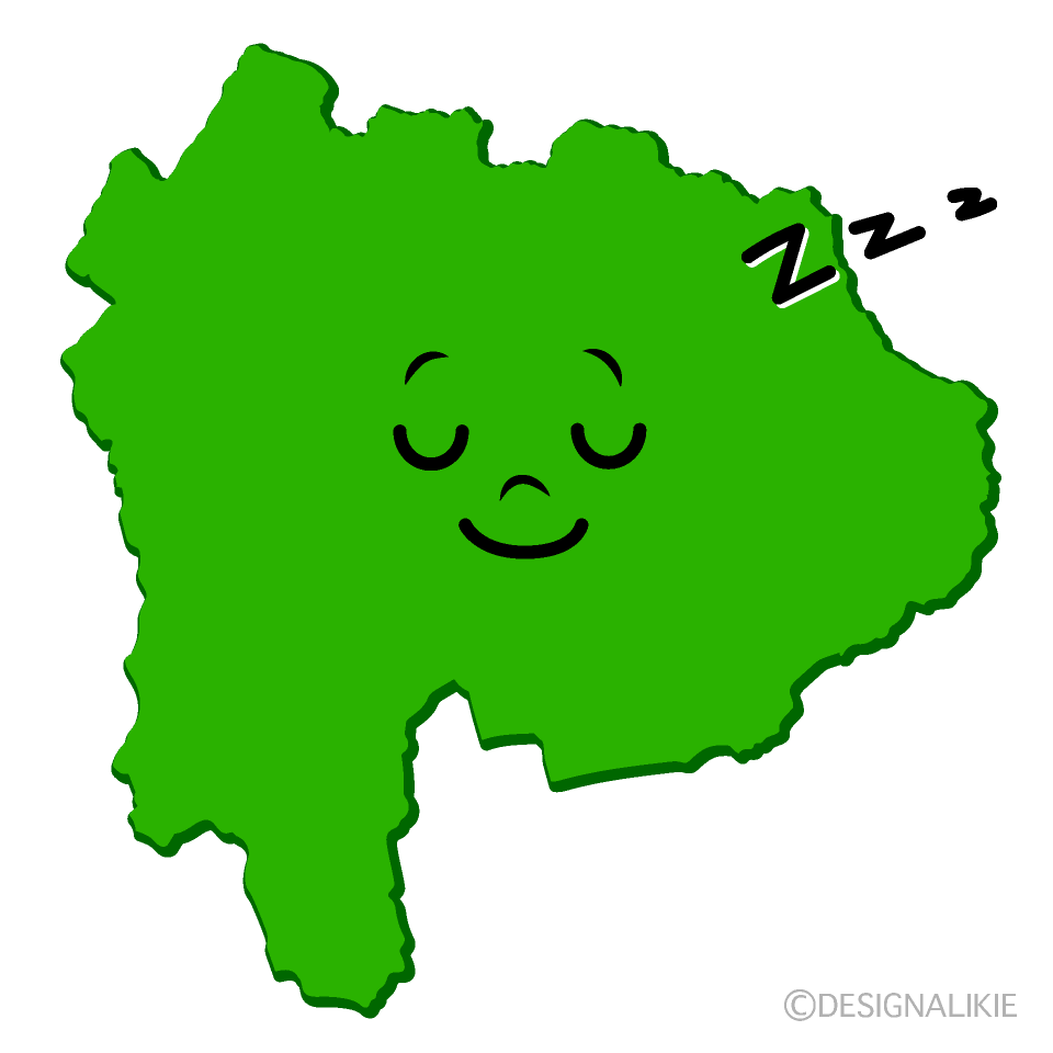 かわいい寝る山梨県イラスト