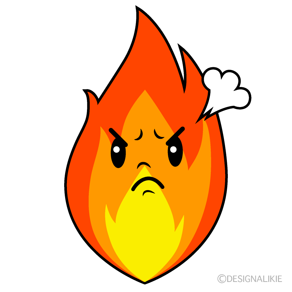 かわいい怒る火イラスト