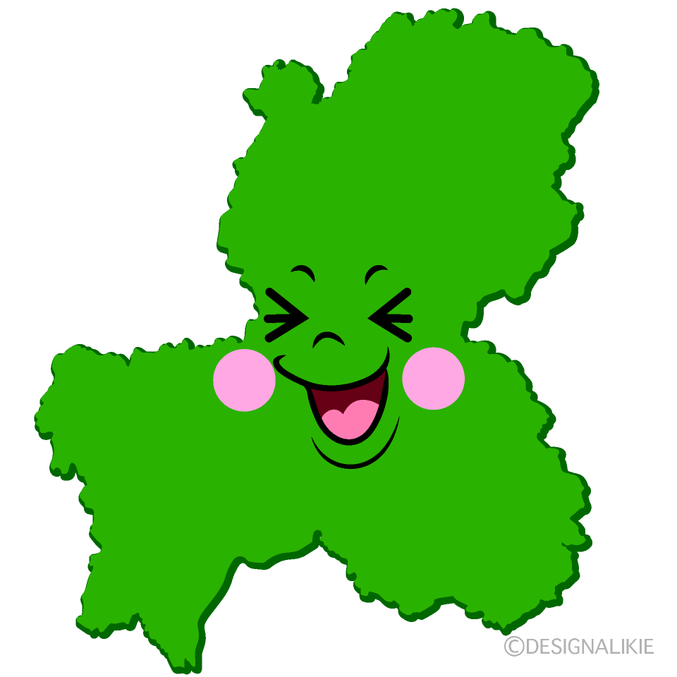かわいい笑う岐阜県イラスト