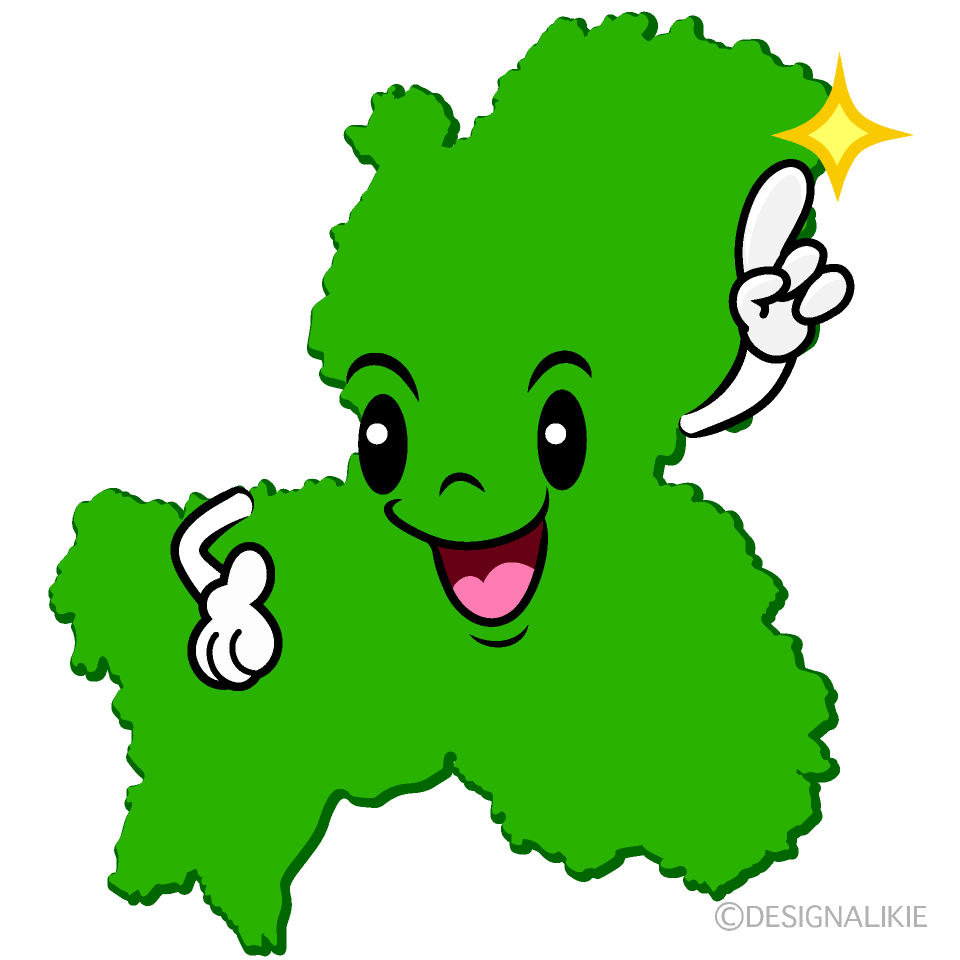 かわいい指差す岐阜県イラスト