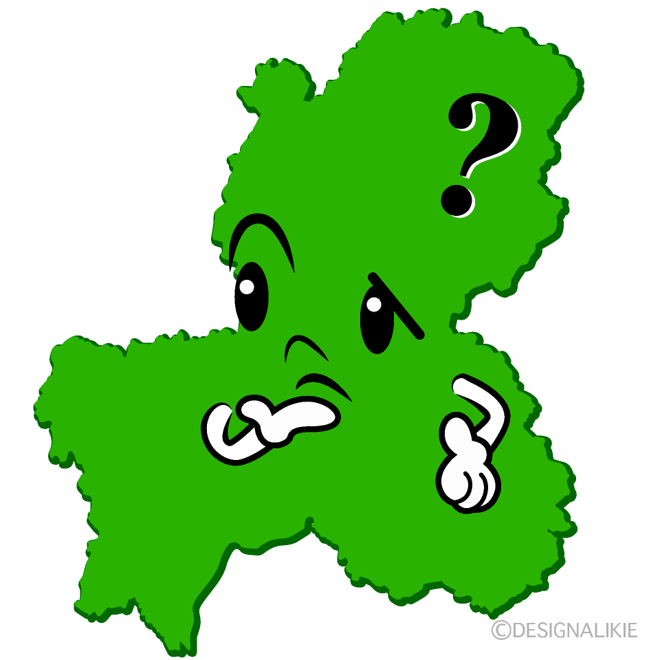 かわいい考える岐阜県イラスト