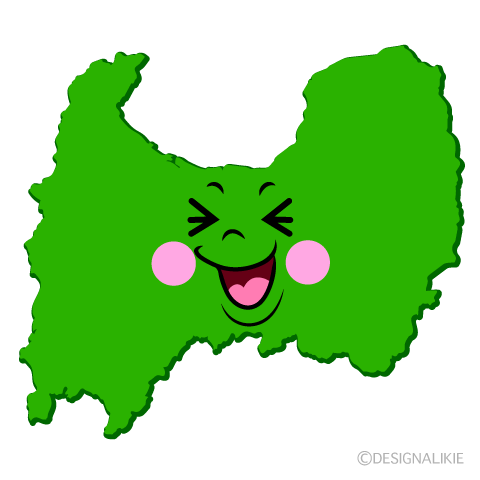 かわいい笑う富山県イラスト