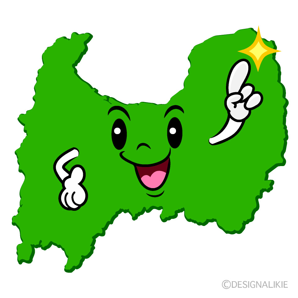 かわいい指差す富山県イラスト