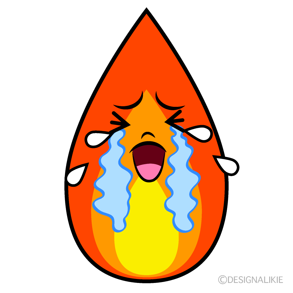 かわいい泣く火イラスト