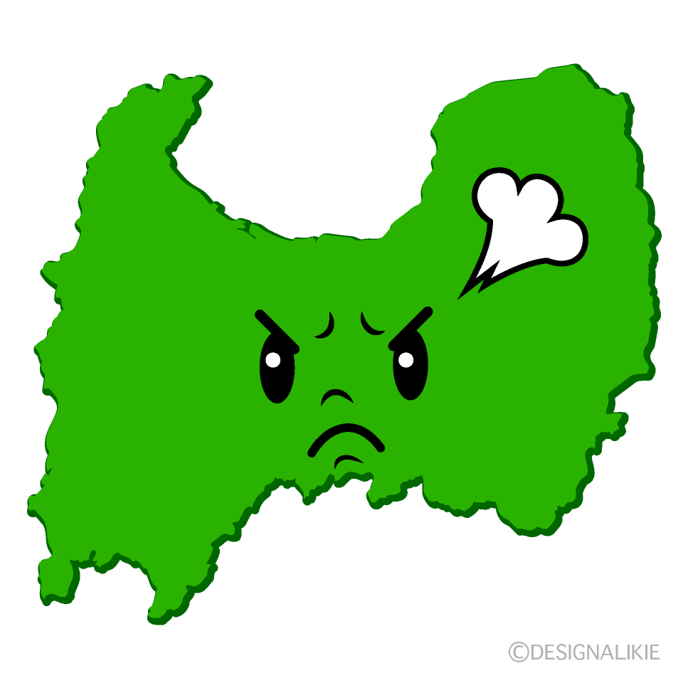 かわいい怒る富山県イラスト