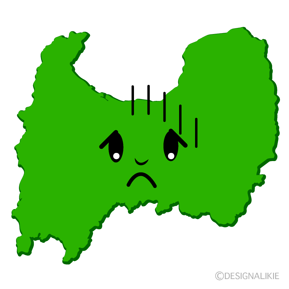 かわいい落ち込む富山県イラスト