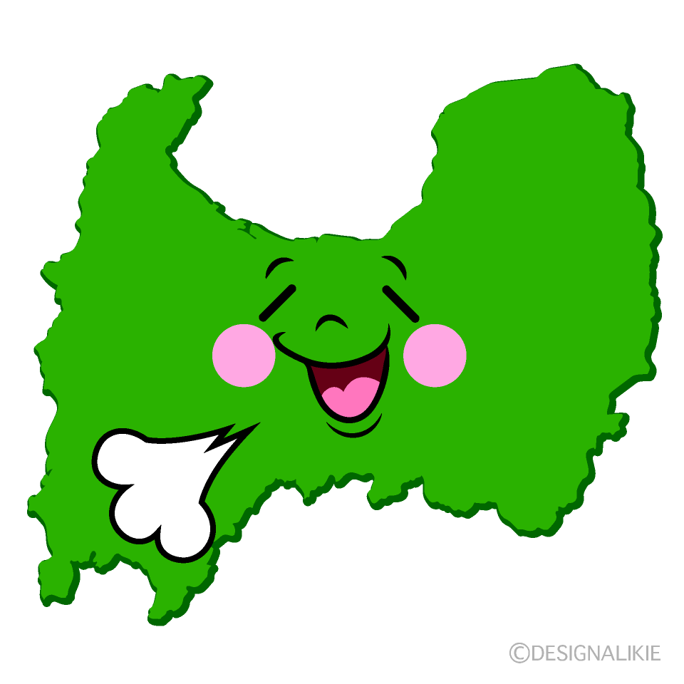 かわいいリラックスする富山県イラスト