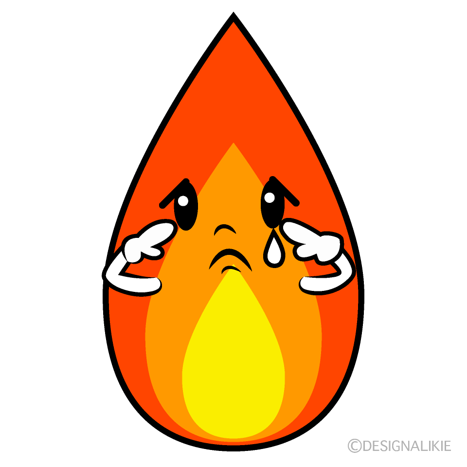 かわいい悲しい火イラスト