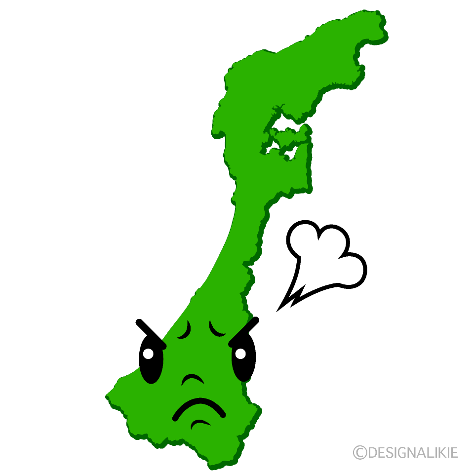 かわいい怒る石川県イラスト