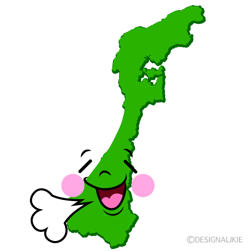 かわいいリラックスする石川県イラスト