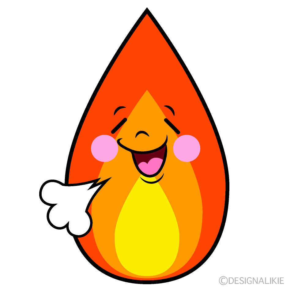 かわいいリラックスした火イラスト