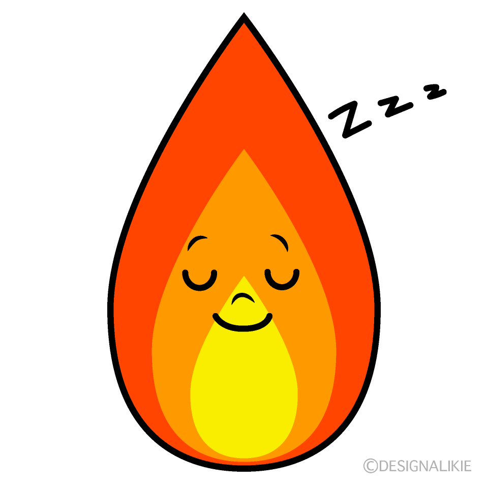 かわいい寝る火イラスト