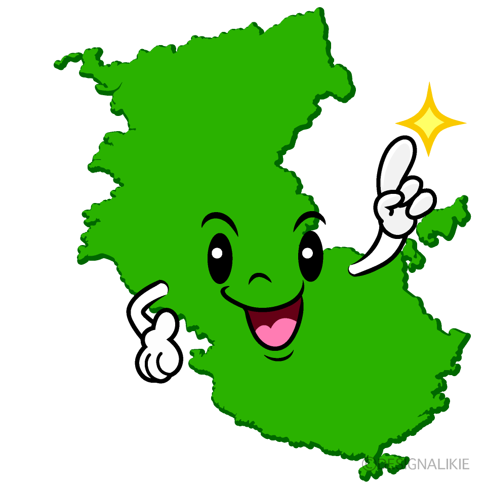 かわいい指差す和歌山県イラスト