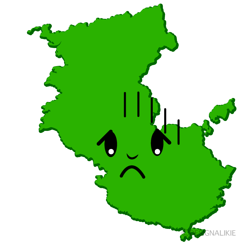 かわいい落ち込む和歌山県イラスト