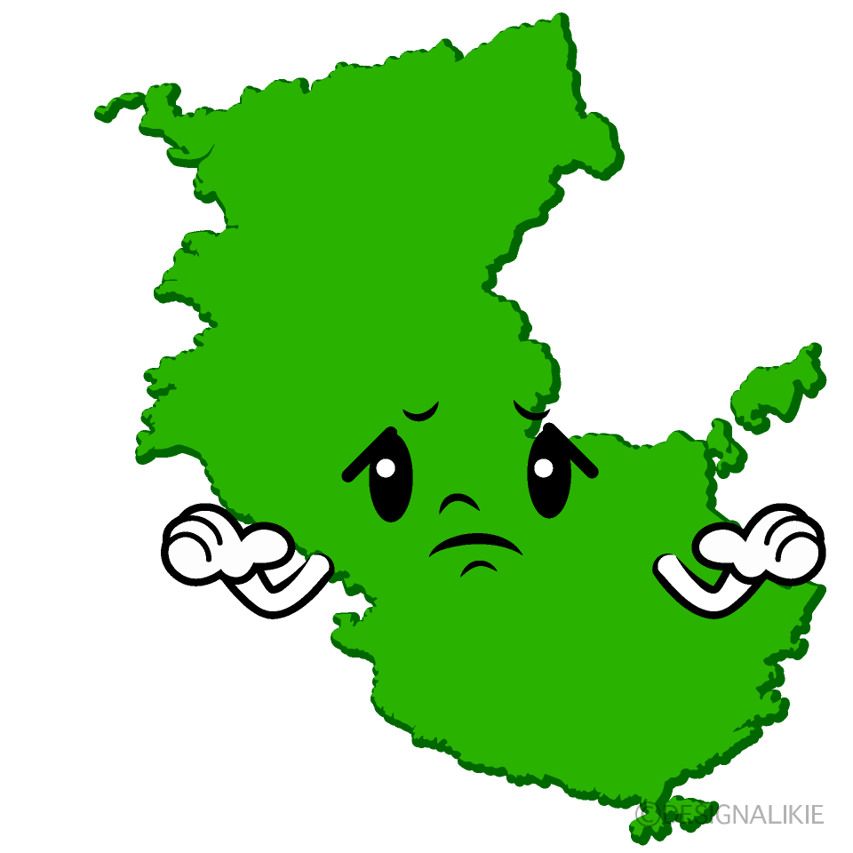 かわいい困る和歌山県イラスト