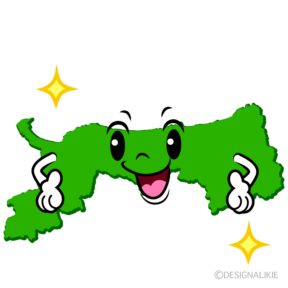 かわいい煌く鳥取県イラスト