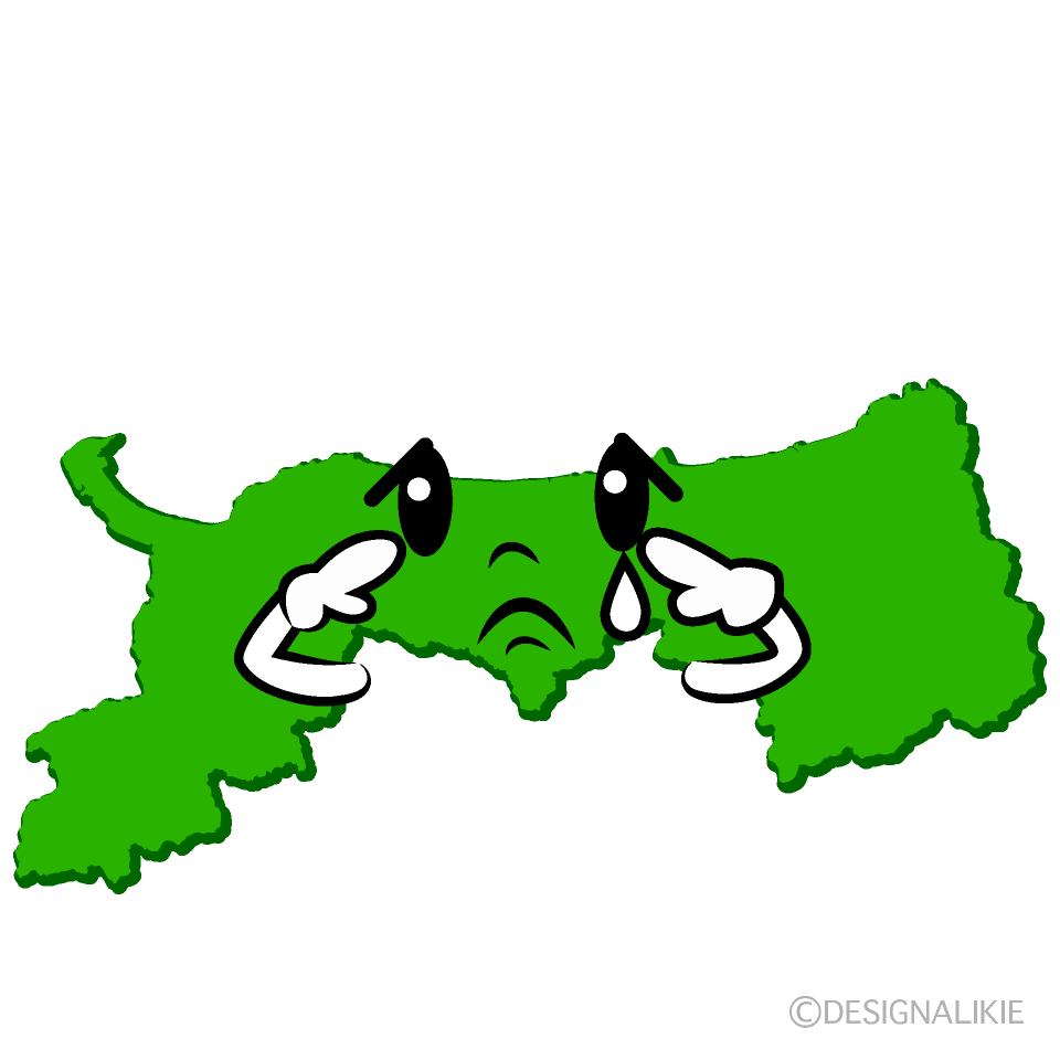 かわいい悲しい鳥取県イラスト