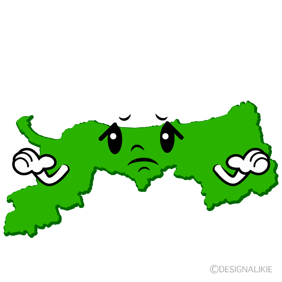かわいい困る鳥取県イラスト