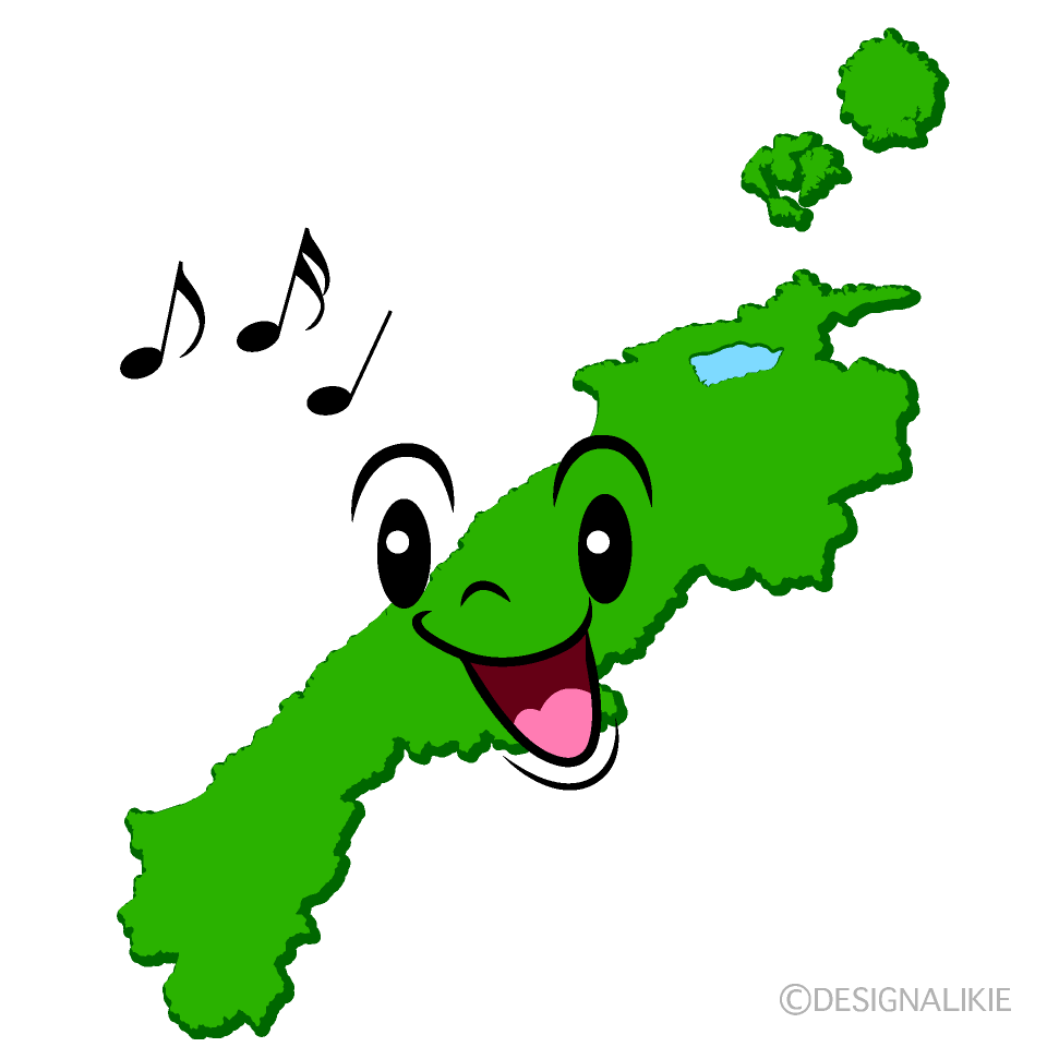 かわいい歌う島根県イラスト