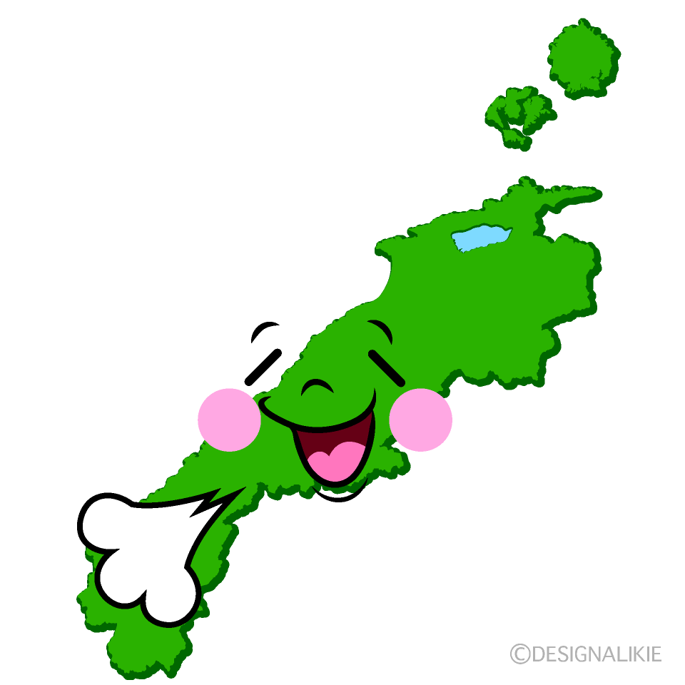 かわいいリラックスする島根県イラスト