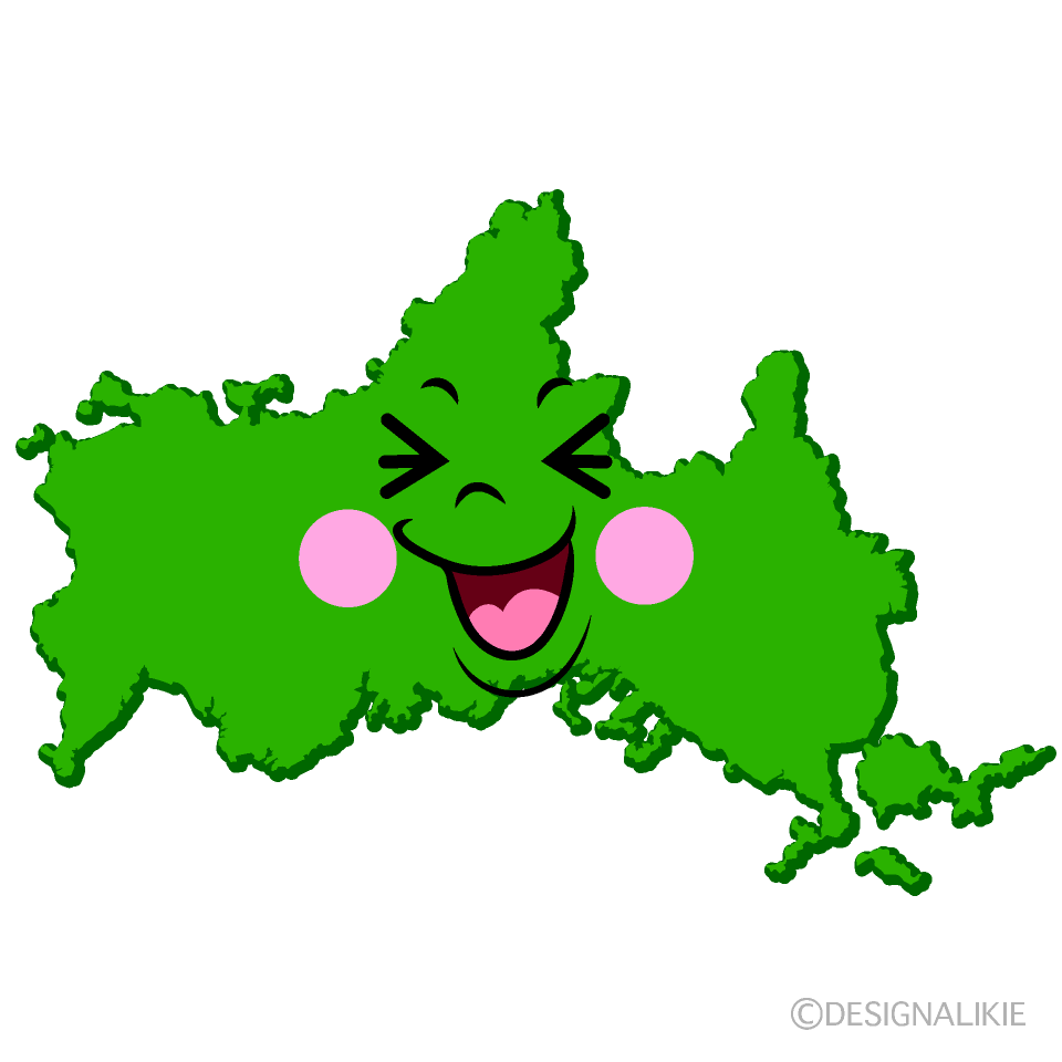 かわいい笑う山口県イラスト