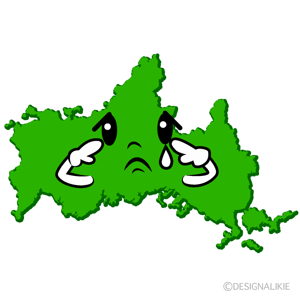 かわいい悲しい山口県イラスト
