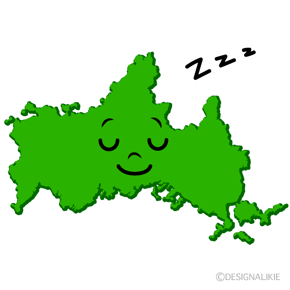 かわいい寝る山口県イラスト