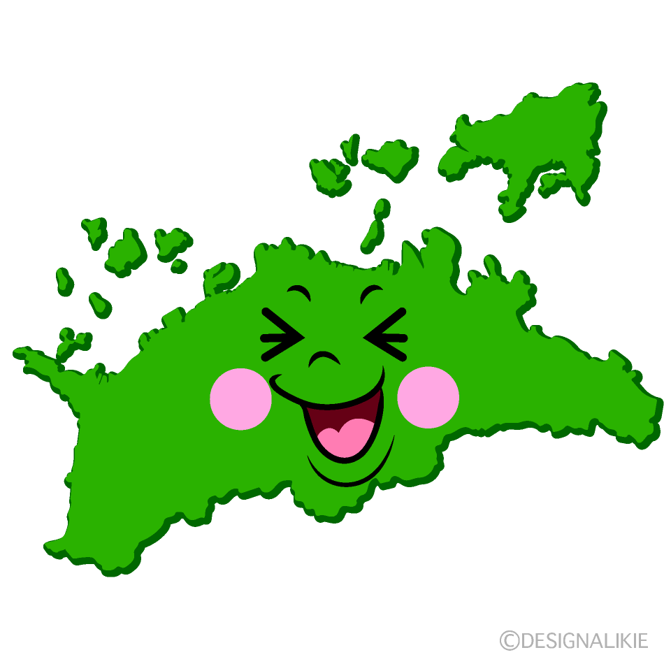 かわいい笑う香川県イラスト