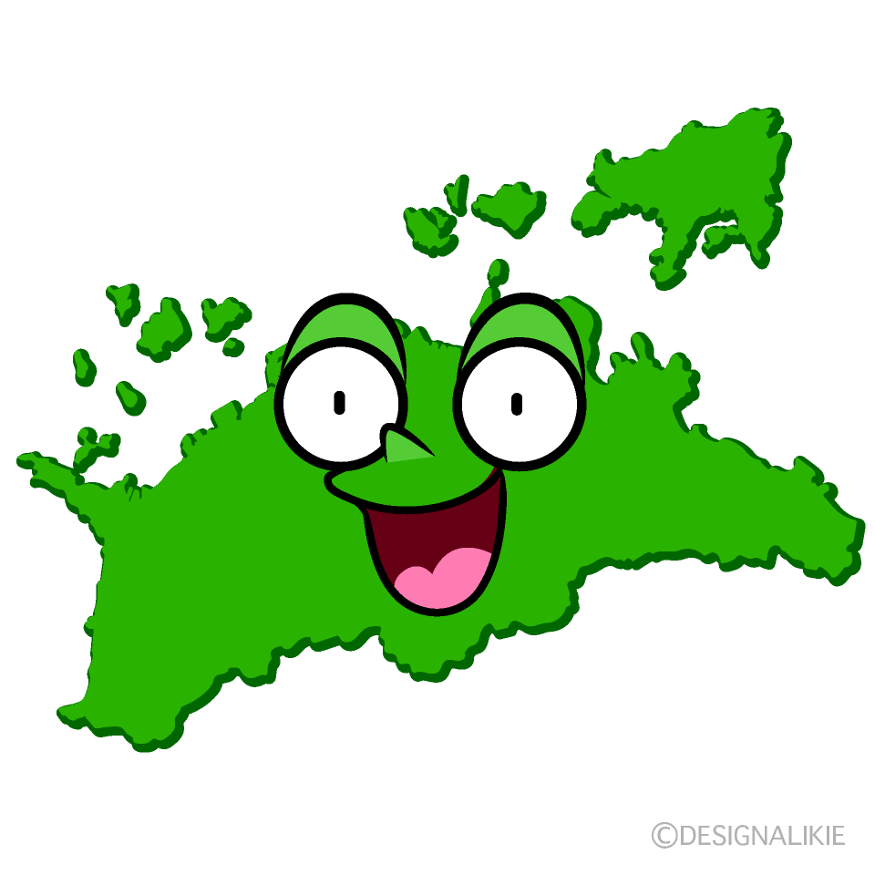 かわいい驚く香川県イラスト
