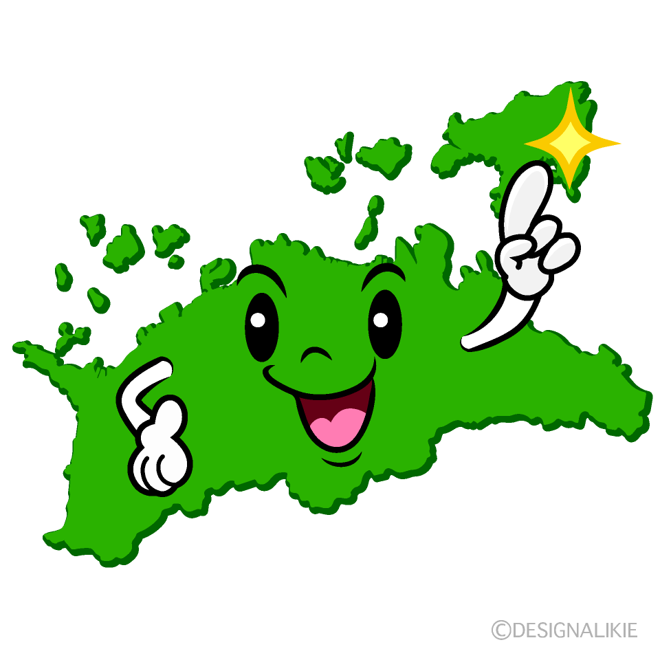 かわいい指差す香川県イラスト