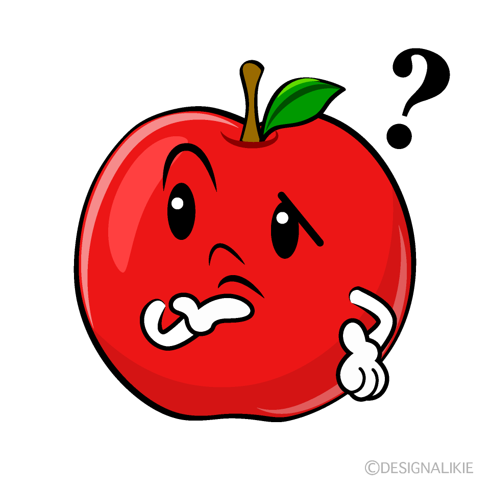 かわいい考えるリンゴイラスト
