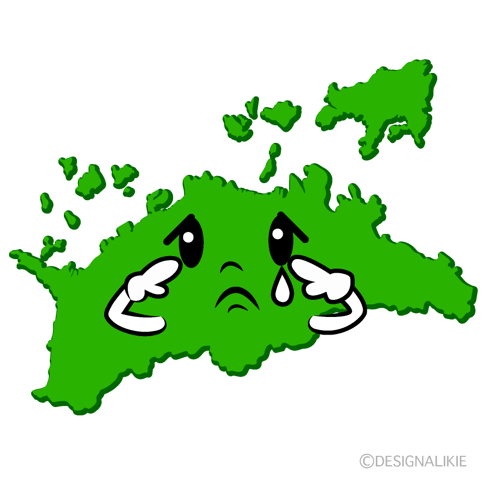 かわいい悲しい香川県イラスト