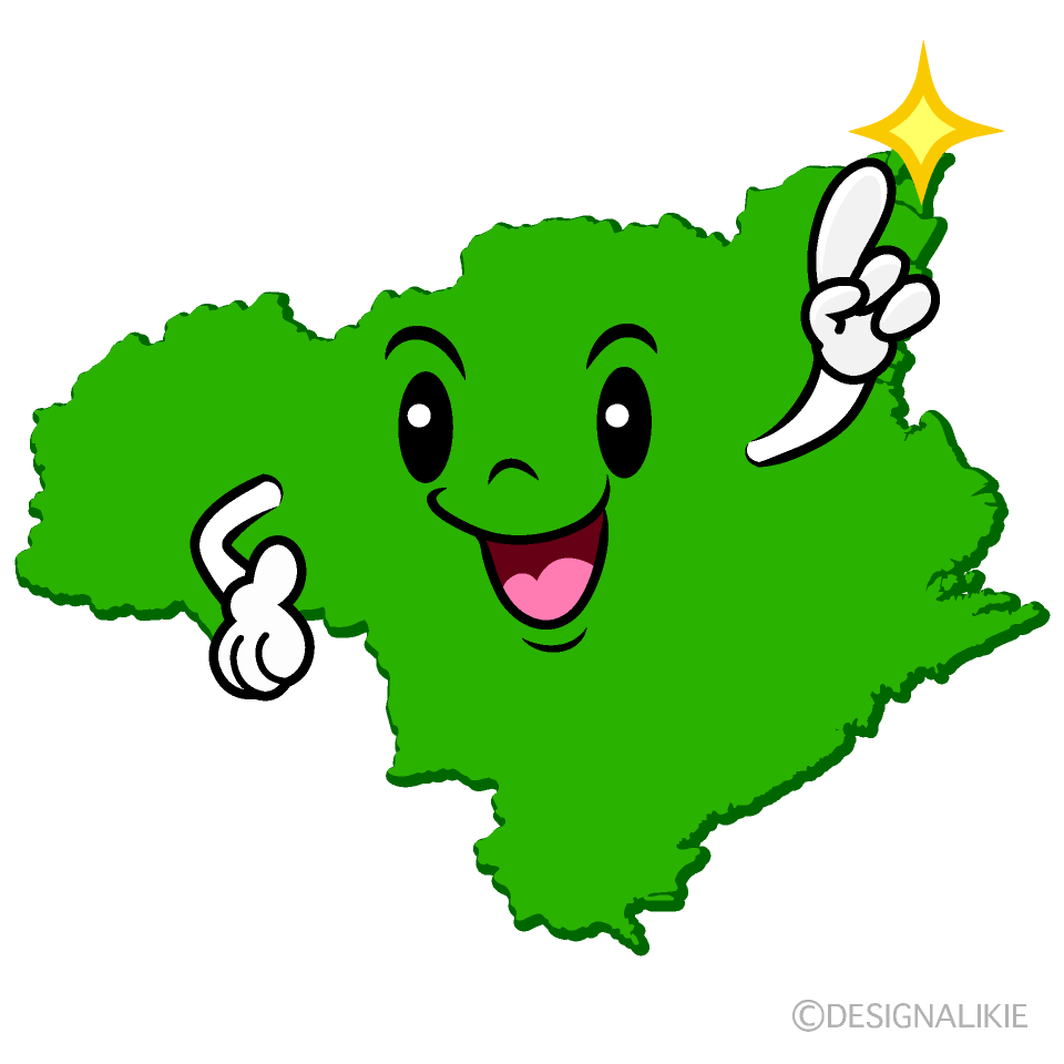 かわいい指差す徳島県イラスト