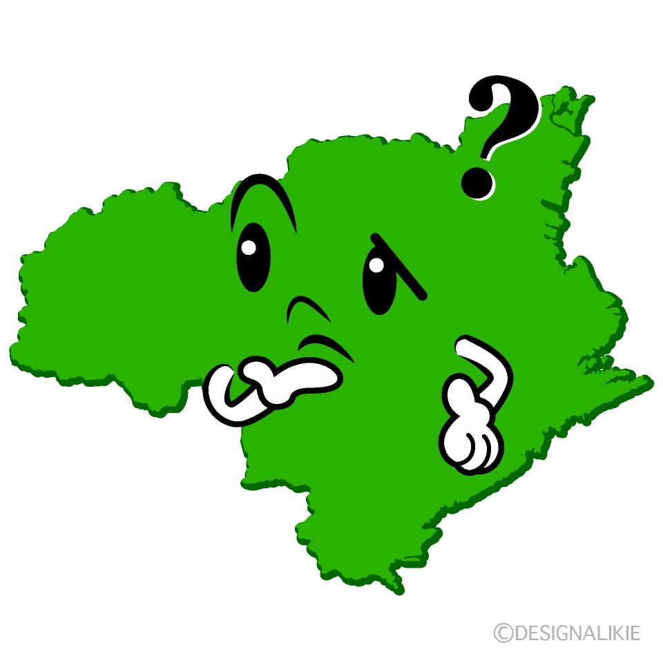 かわいい考える徳島県イラスト