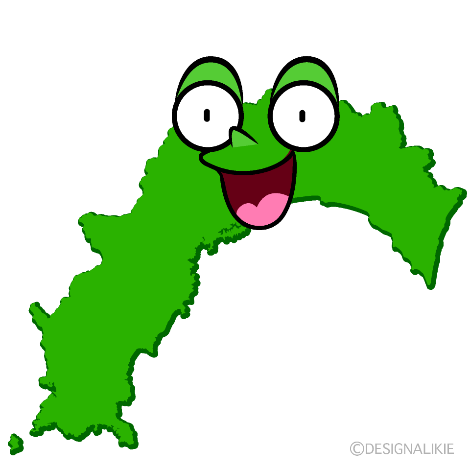 かわいい驚く高知県イラスト