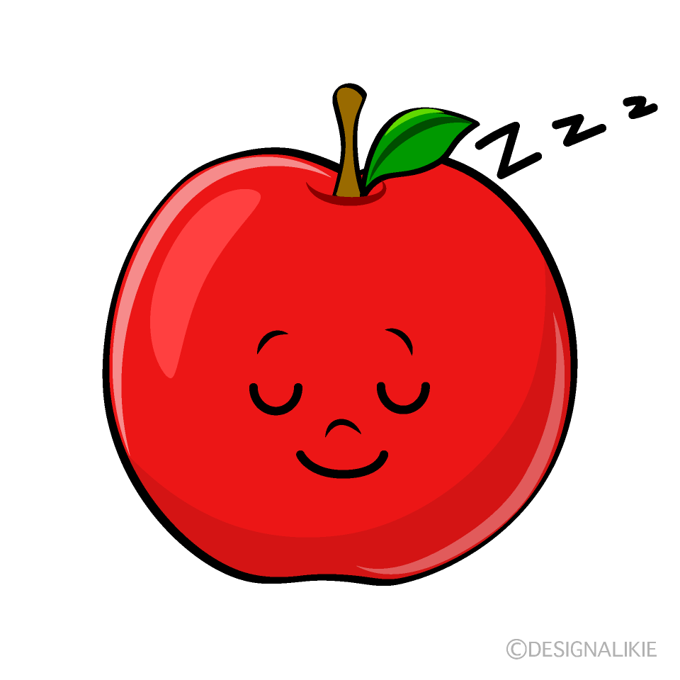 かわいい寝るリンゴイラスト