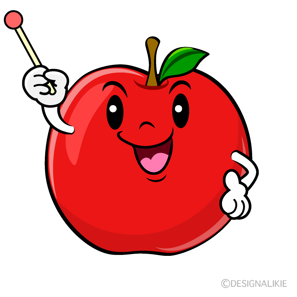 かわいい説明するリンゴイラスト