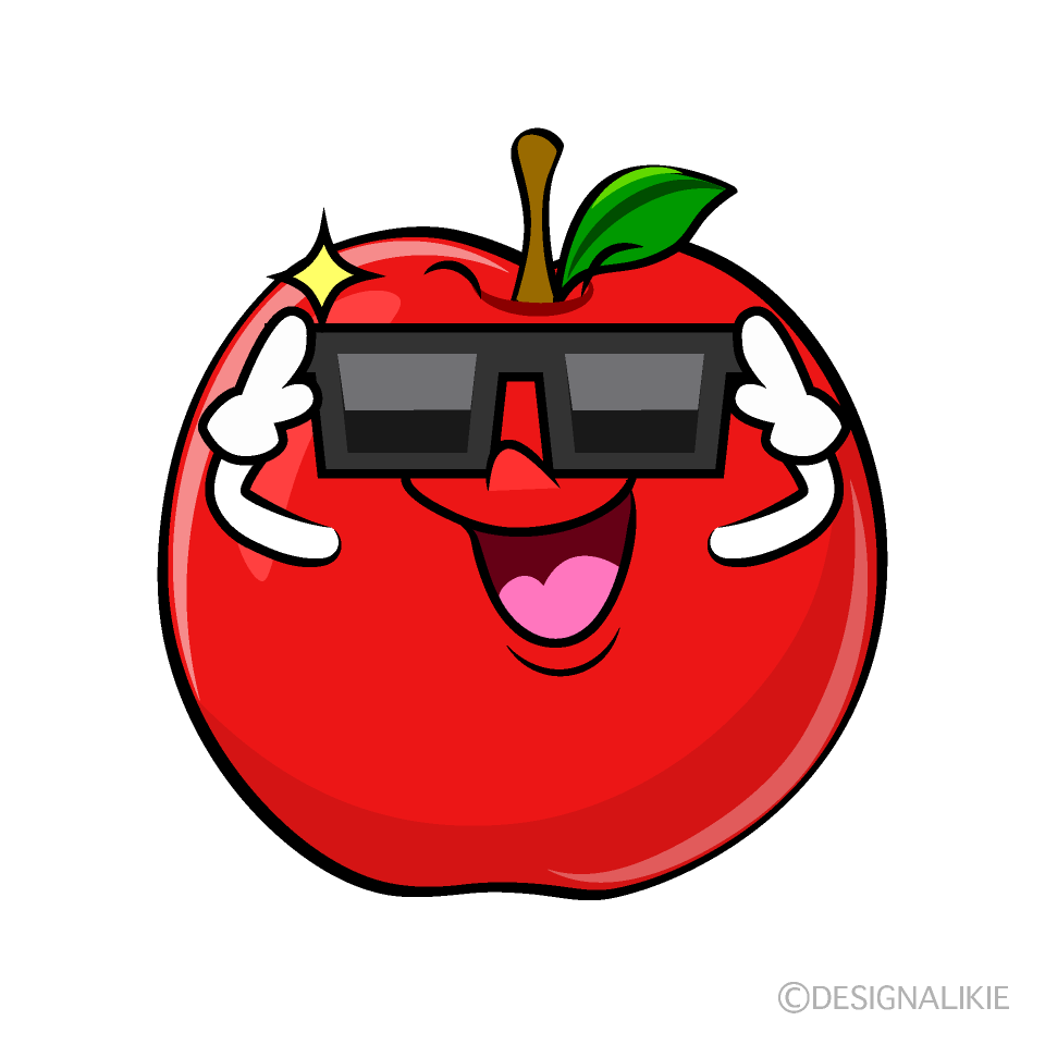 かわいいかっこいいリンゴイラスト