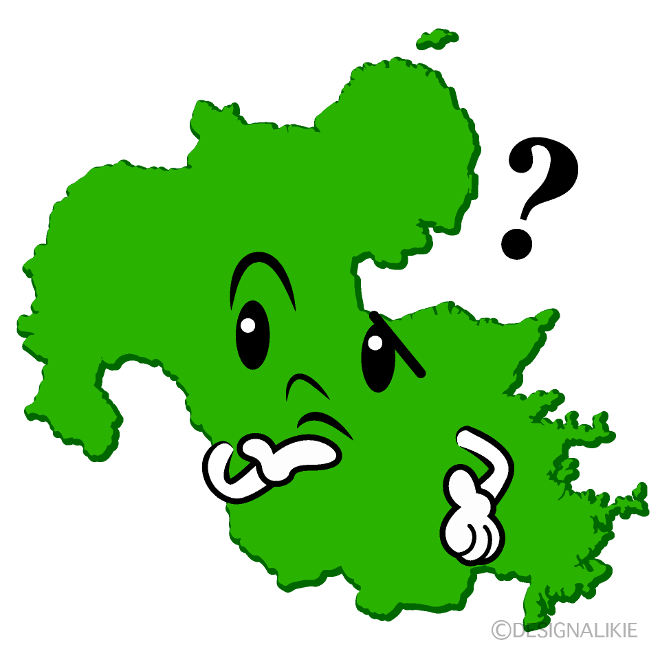 かわいい考える大分県イラスト