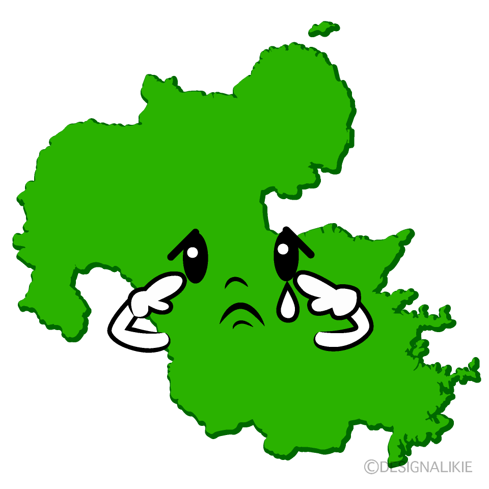かわいい悲しい大分県イラスト