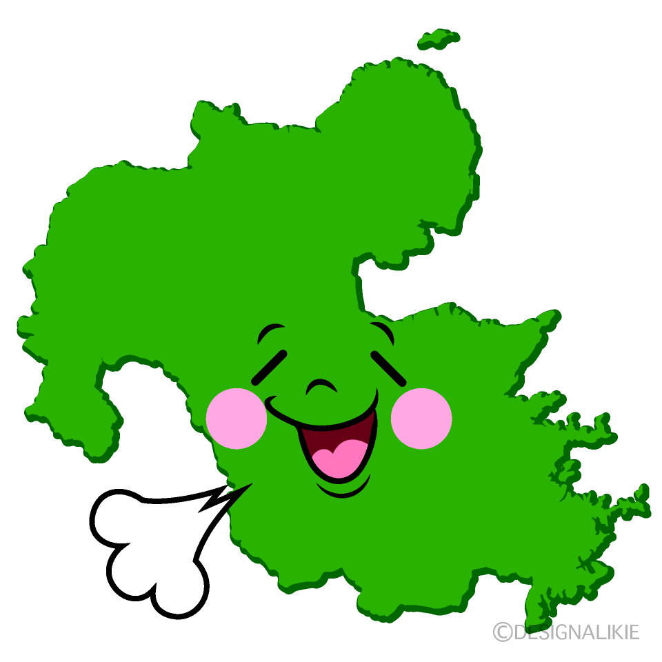 かわいいリラックスする大分県イラスト