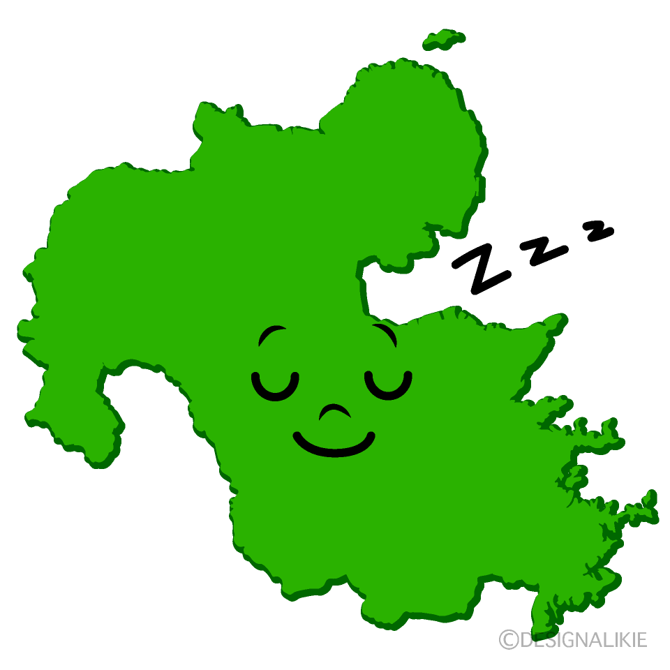 かわいい寝る大分県イラスト