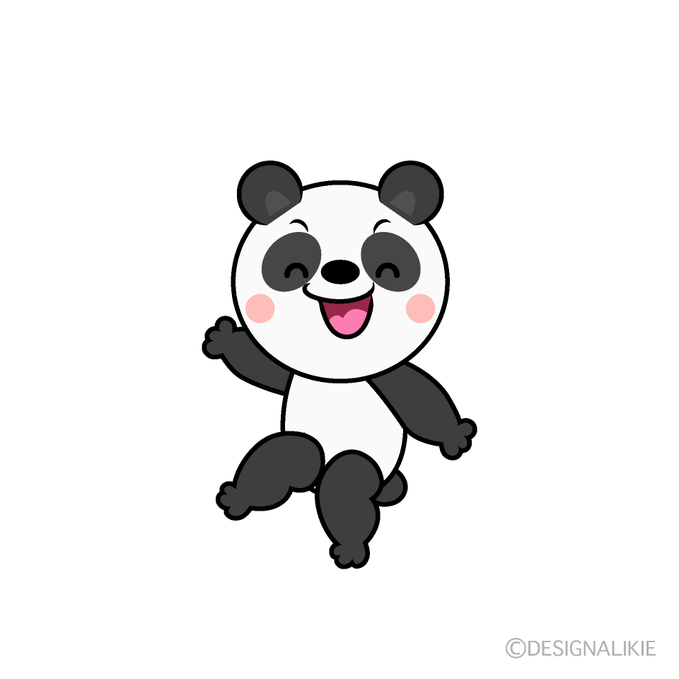 かわいい笑顔のパンダイラスト