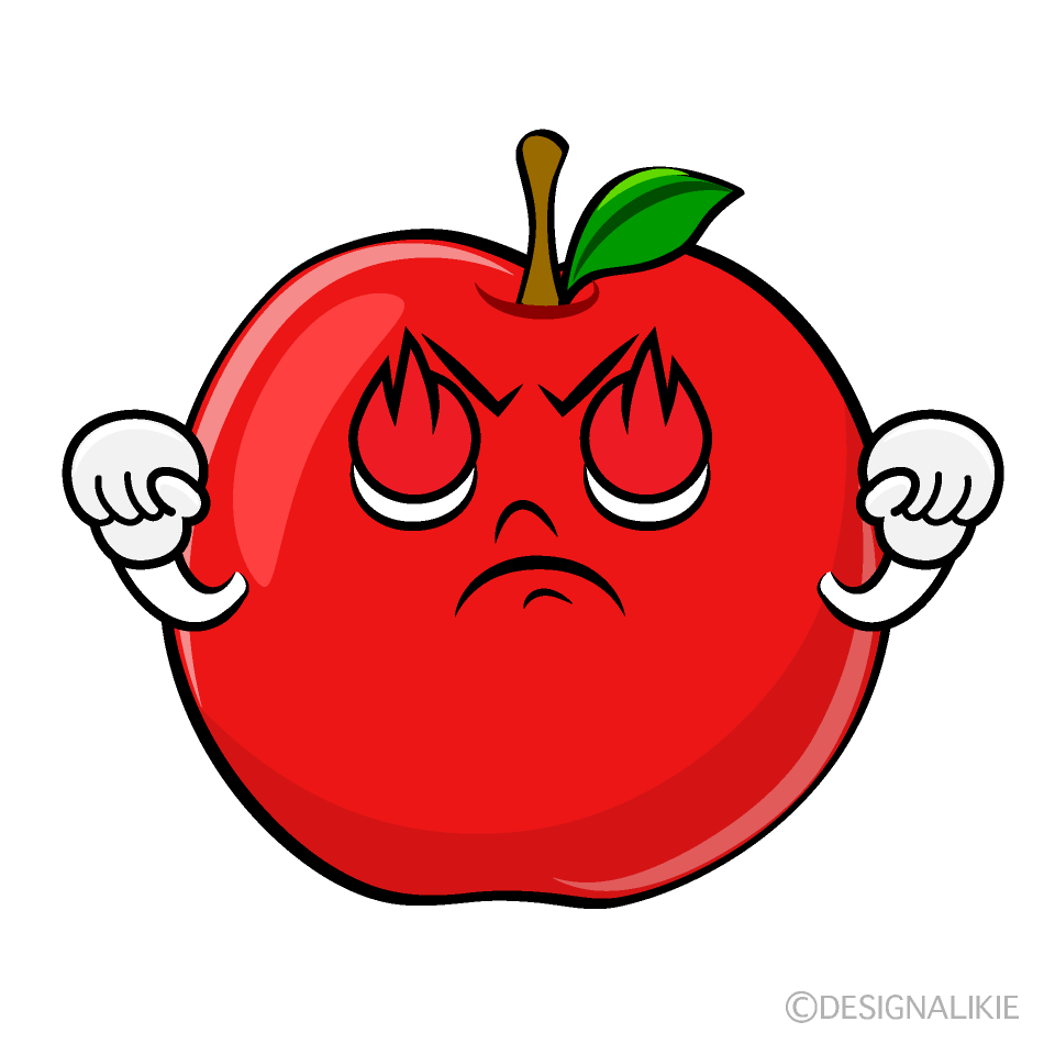 かわいい燃えるリンゴイラスト