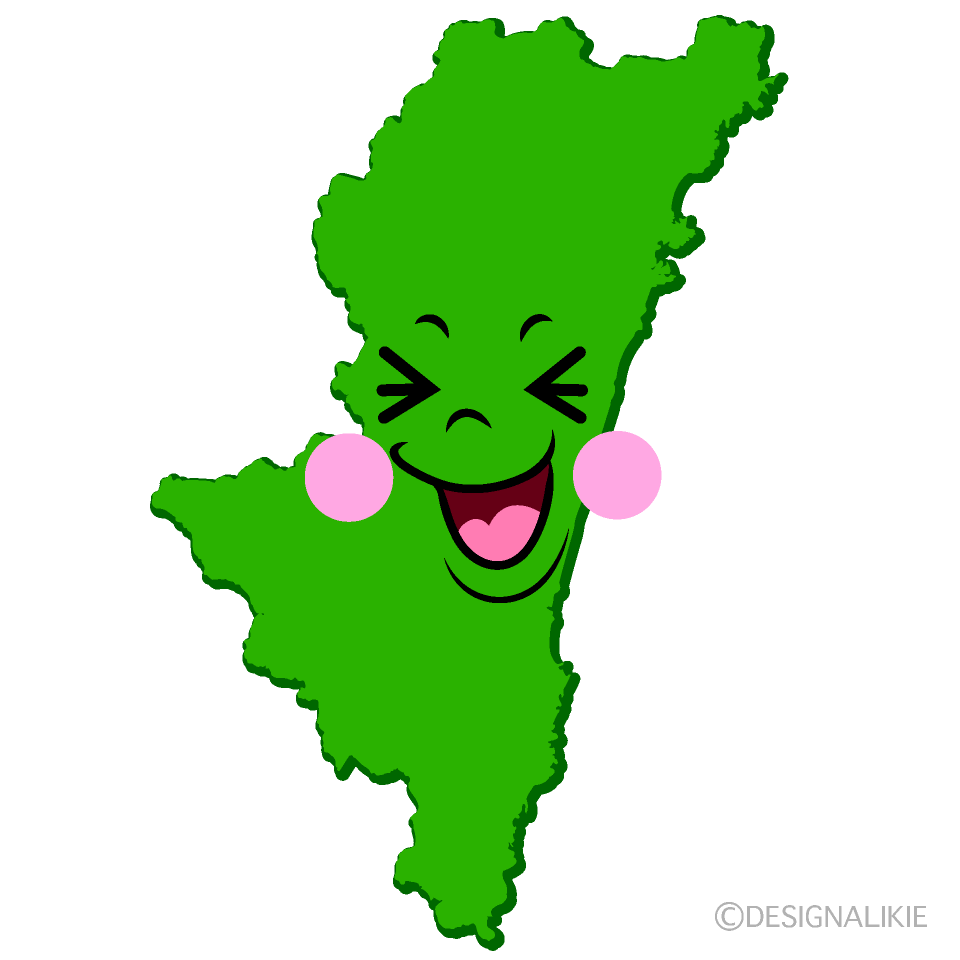 かわいい笑う宮崎県イラスト